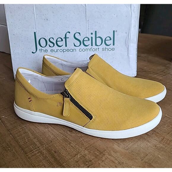 Josef Seibel Womens 42 Caren 22 Loafer yellow lip On Shoe Low Top Sneaker‎ US 11 - Picture 1 of 7